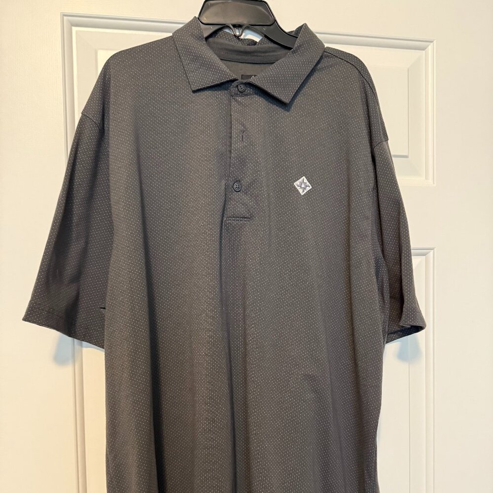 Mens Greg norman golf polo black butte ranch grey size XL